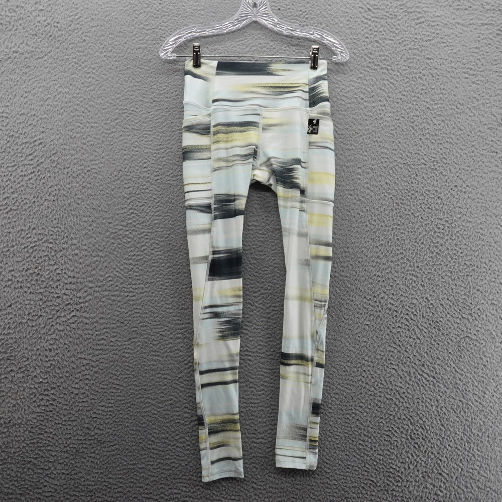 DSG Cold Weather Compression Legging Size XS Linear Glare Green White Womens NWT